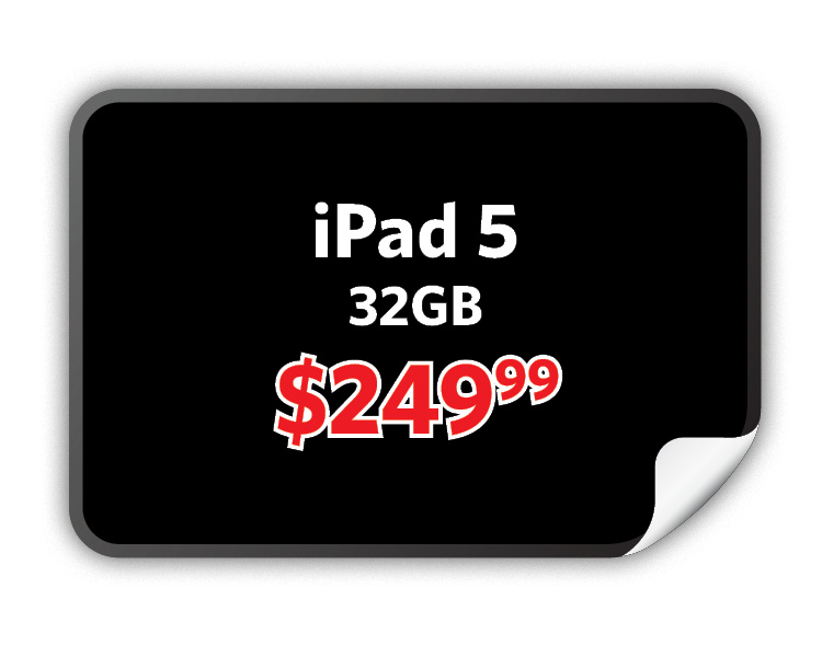 Apple iPad 5, 32GB, $249.99
