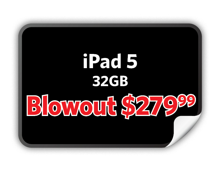 Apple iPad 5, 32GB, $279.00